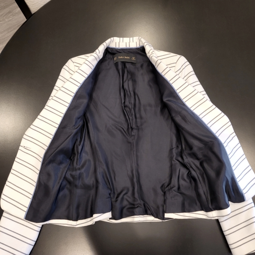 Zara Basic Striped Jacket Blazer, Nautical Theme,… - image 3